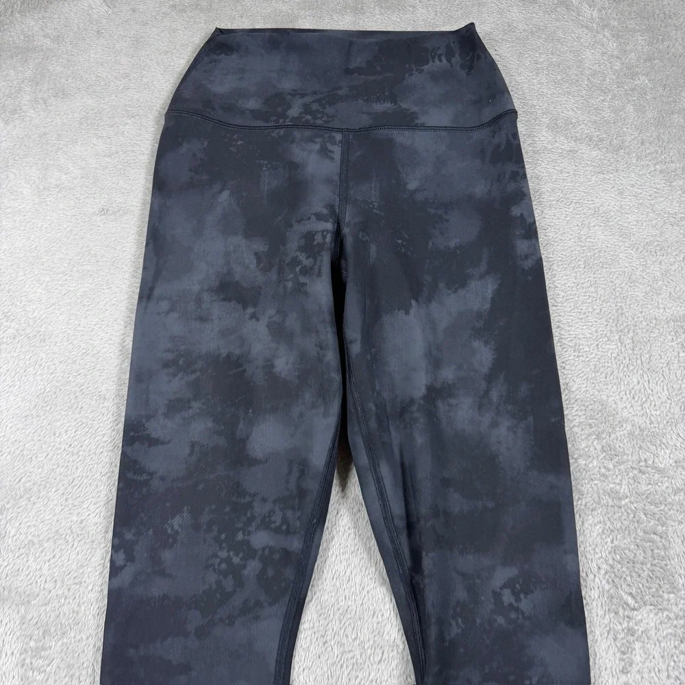 Alo Yoga High Waist Vapor Leggings Womens XS Black Tie Dye Ankle Pants Gym